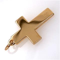 James Avery Retired Rose Vine Cross 14K Yellow Gold Pendant